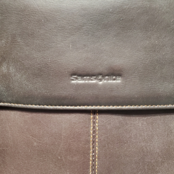 Samsonite Brown Leather Laptop Messenger Bag 16x12x3" Shoulder Strap - Picture 3 of 13